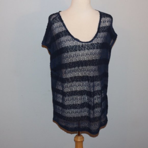 Cato Tops - Cato 18W 20W Navy Sheer Top EUC